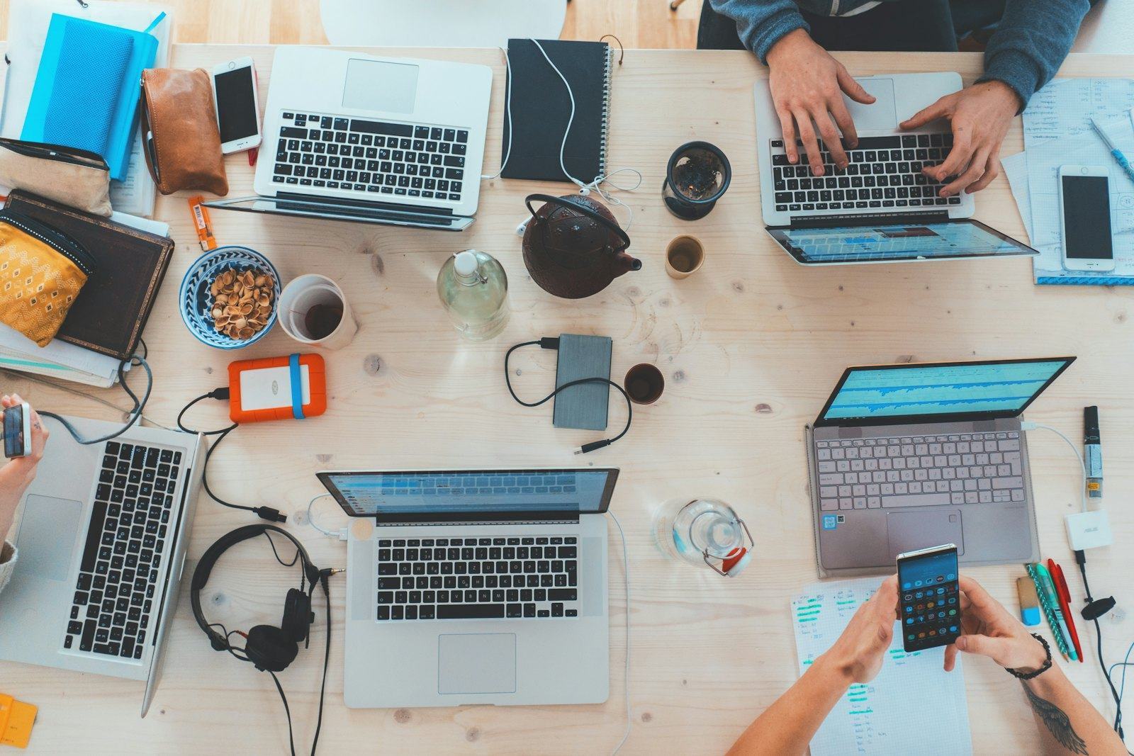 A group of founders working side by side